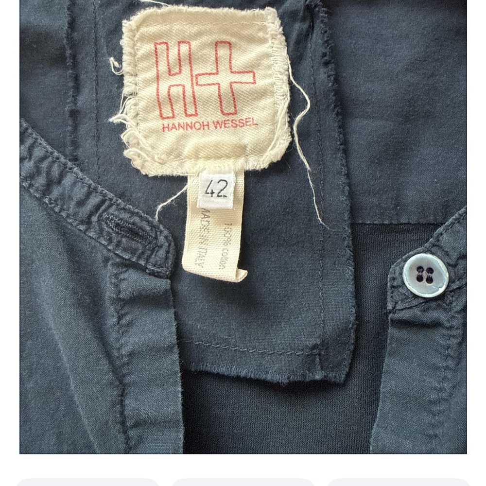 H+ Hannoh Wessel Artisan Blue Cotton Shirt Lagenlook EU 42 M Italy - Picture 5 of 9
